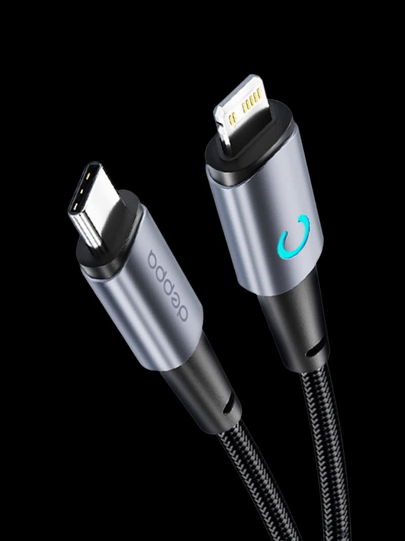 Дата-кабель Moon USB-C - Lightning, 1,2м, серый — Deppa 72522
