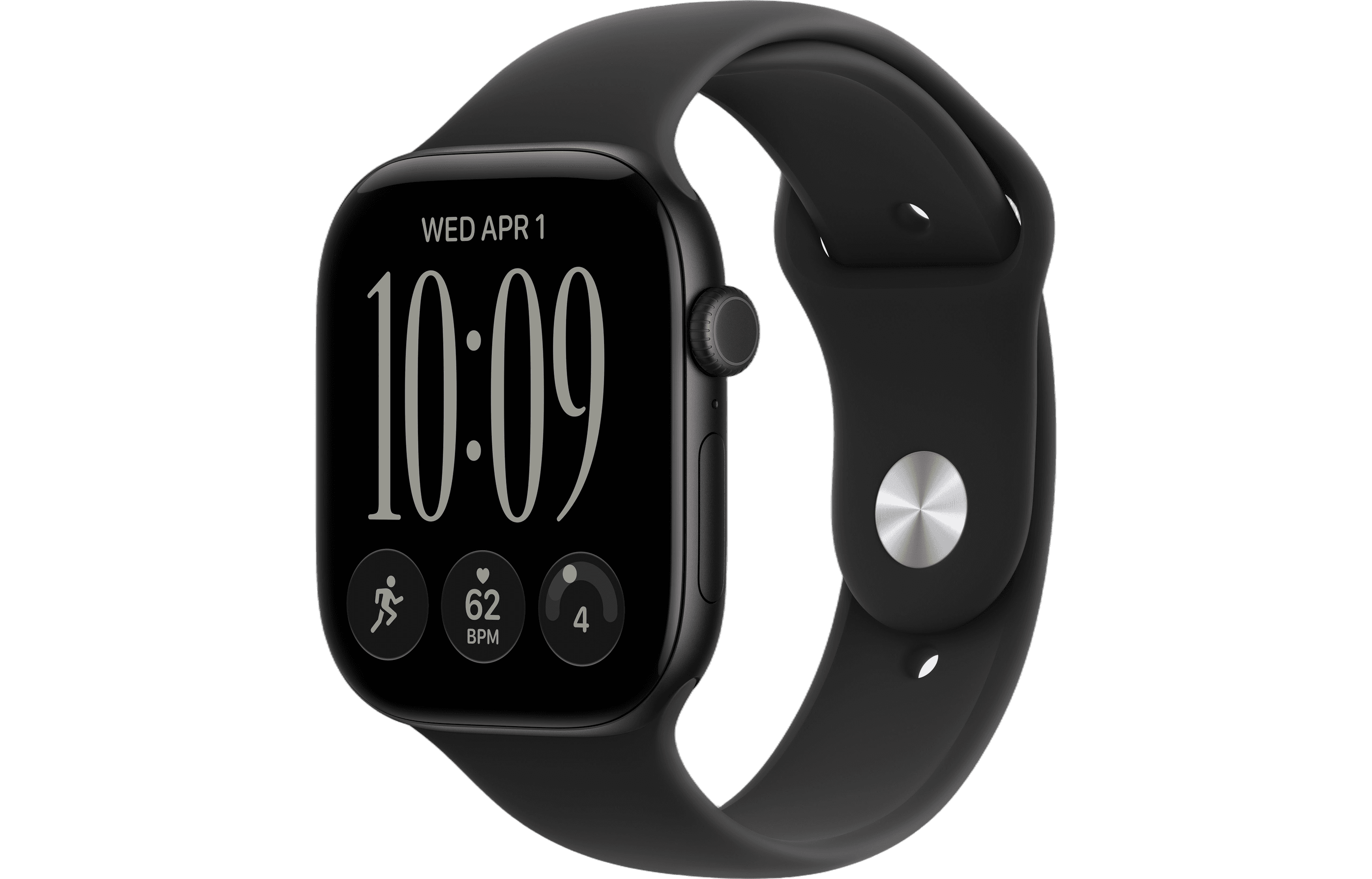 Apple Watch Series 12 46 мм GPS — цвет: чёрный, алюминий; Sport Band, чёрный, S/M
