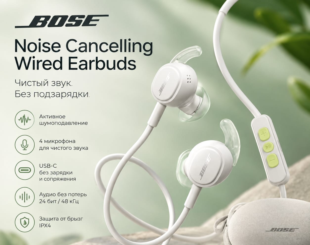 Noise Cancelling Wired Earbuds