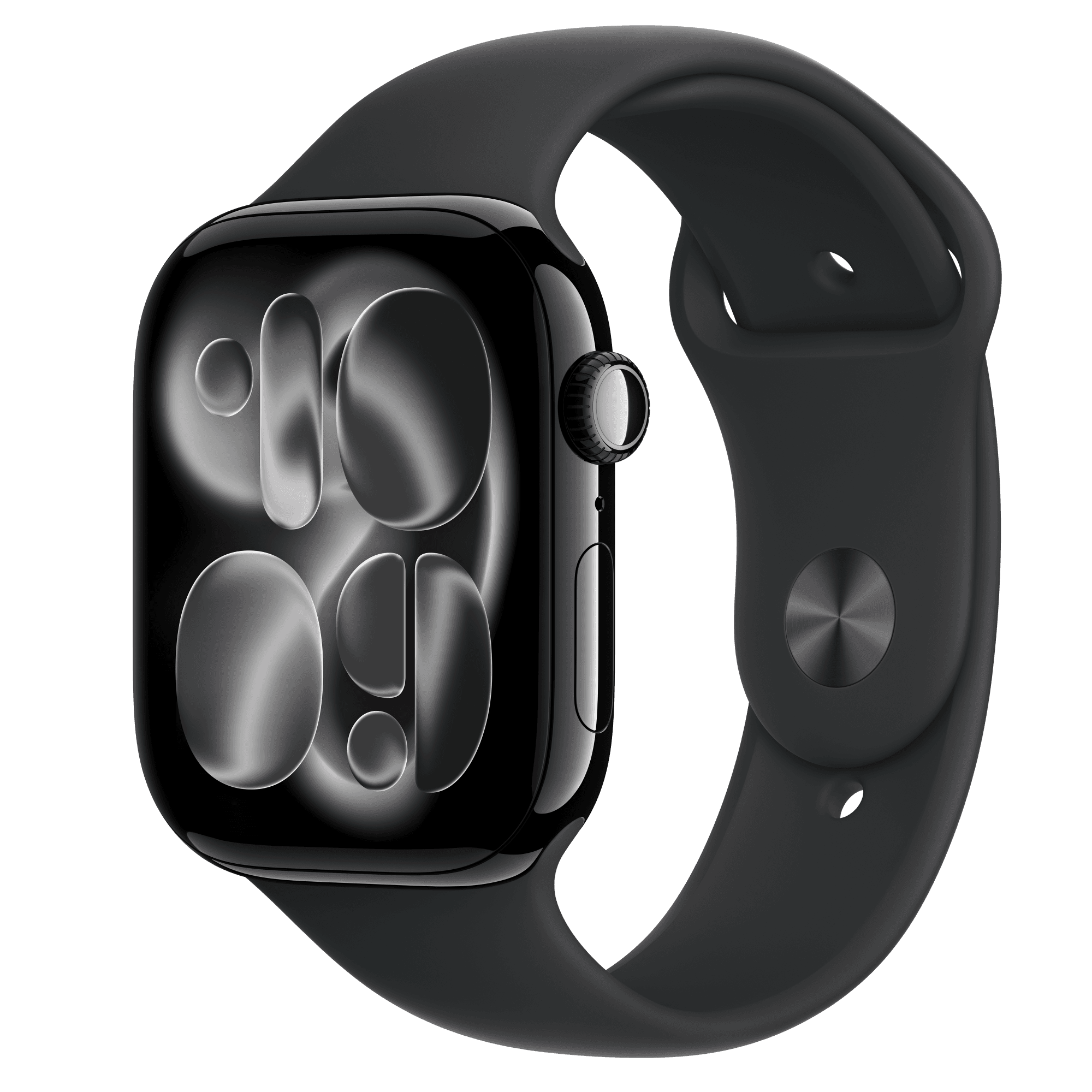 Умные часы Apple Watch Series 11 46 мм GPS — цвет: чёрный Jet Black, ремешок Sport Band, чёрный, M/L