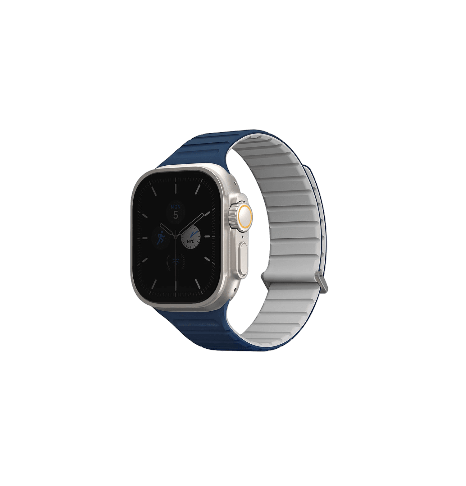 Ремешок UNIQ REVIX EVO для Apple Watch 42 (Series 1–3)/44/45/46/49 мм, ярко-синий / светло-серый (Royal Blue/Chalk)