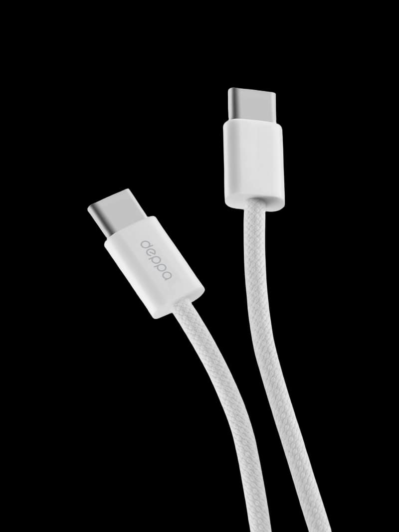 Дата-кабель Original XL USB-C - USB-C, 100Вт, 2м, белый — Deppa 72556