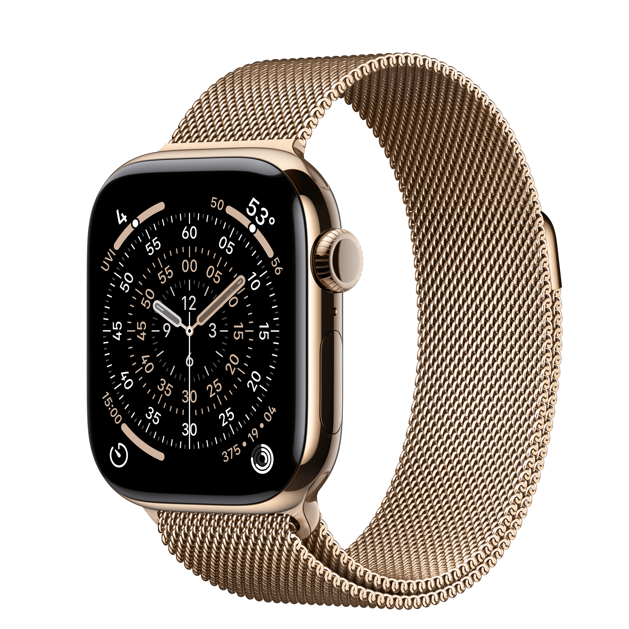 Умные часы Apple Watch Series 11 42 мм GPS + Cellular — цвет: золотистый, браслет Milanese Loop, золотистый, единый размер