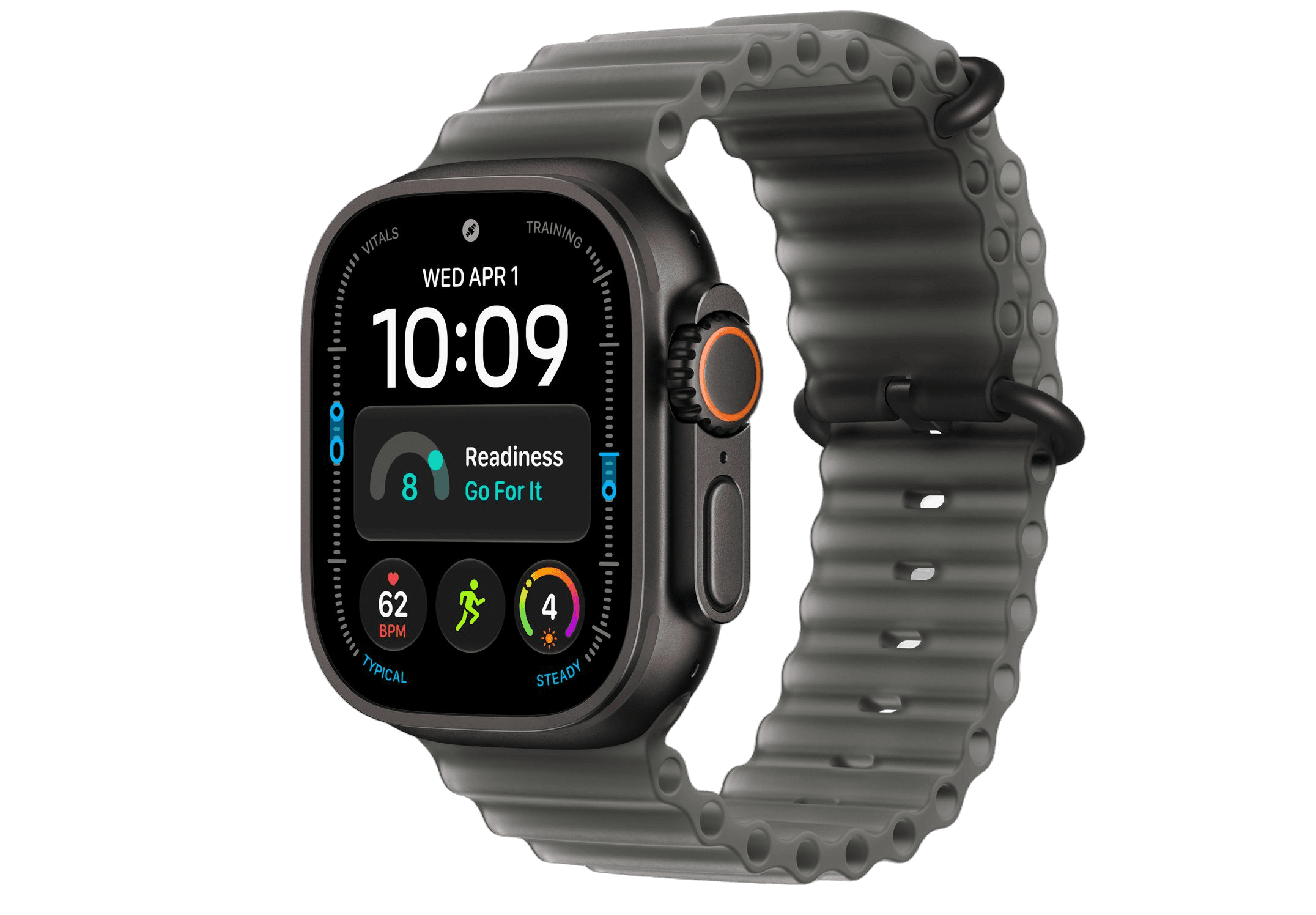 Apple Watch Ultra 4 49 мм GPS + Cellular — цвет: чёрный; Ocean Band, полупрозрачный чёрный, единый размер