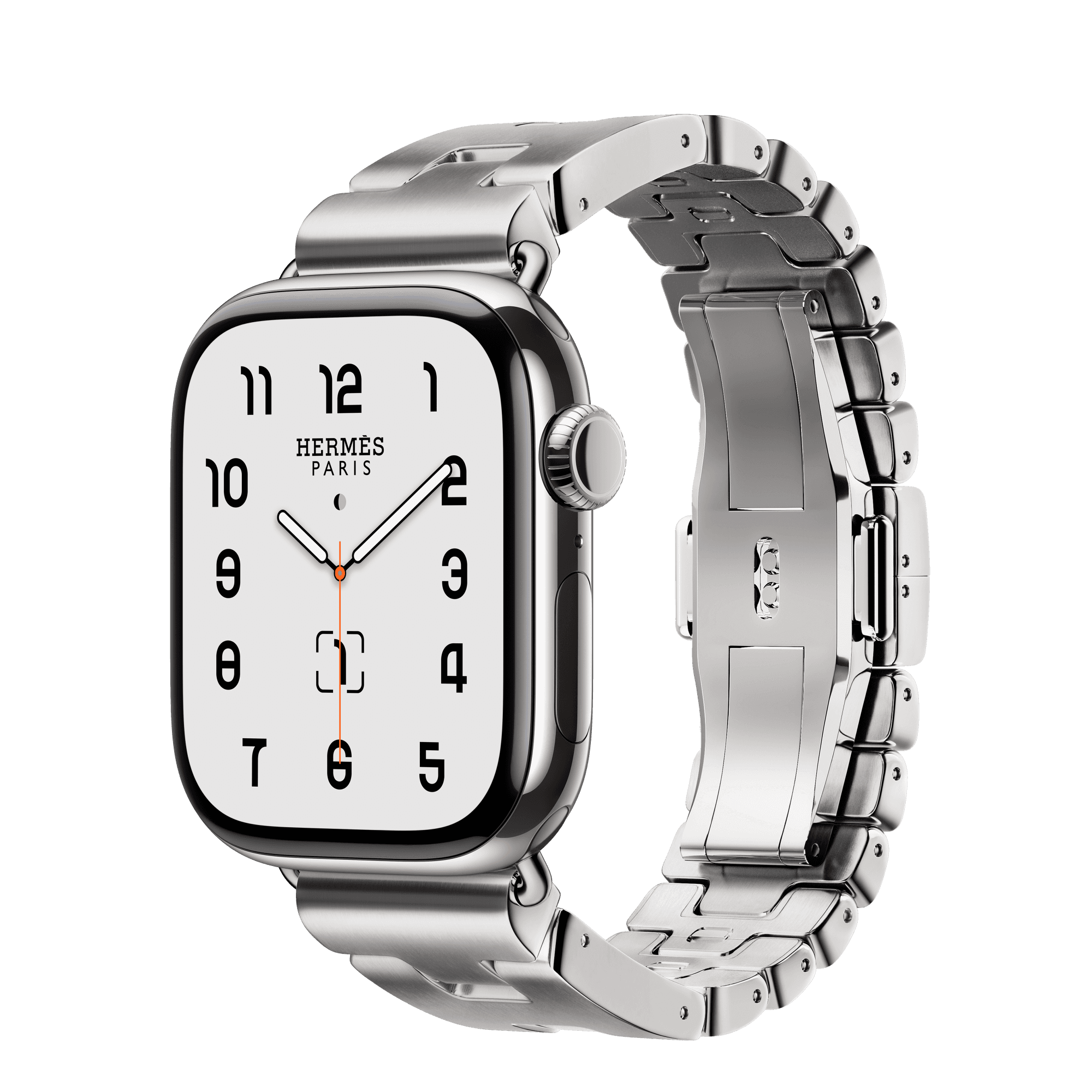 Умные часы Apple Watch Hermès Series 11 42 мм GPS + Cellular — цвет: серебристый, браслет Hermès Grand H, сатинированный серебристый, Small