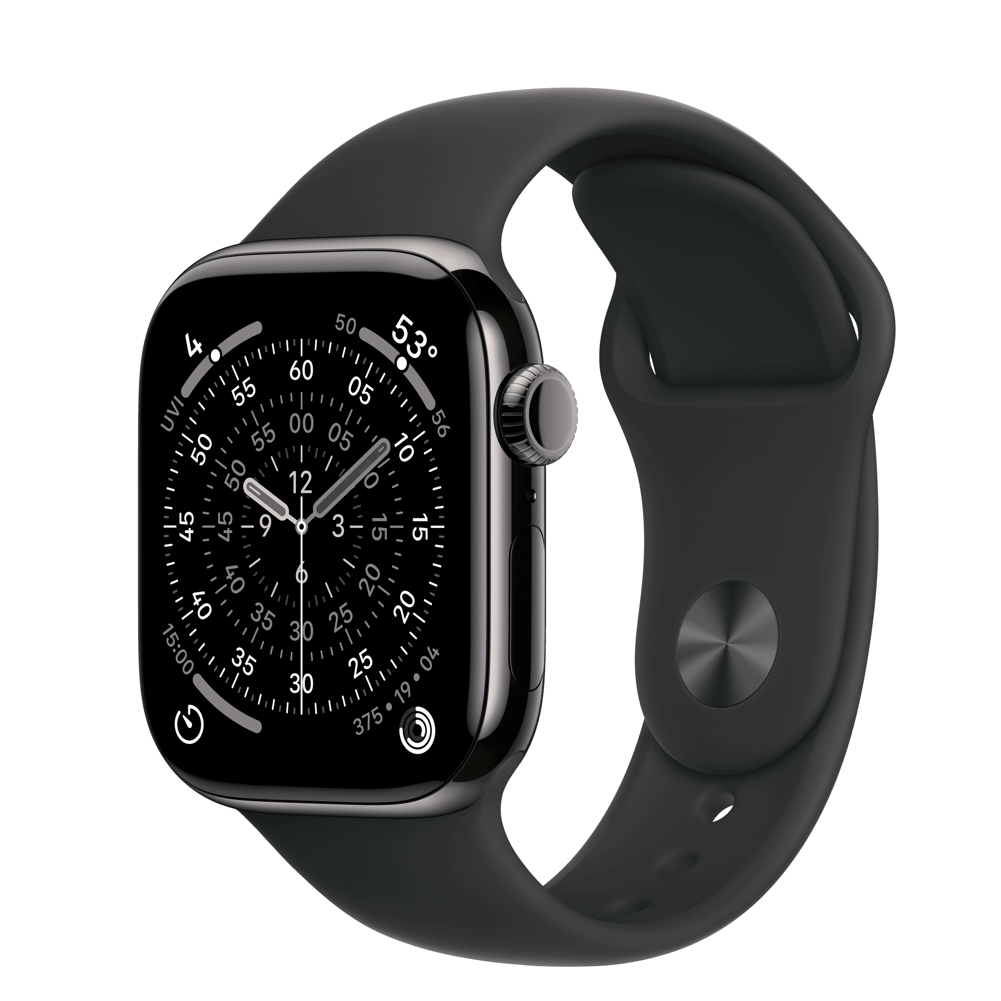 Умные часы Apple Watch Series 11 42 мм GPS + Cellular — цвет: сланцевый, ремешок Sport Band, чёрный, M/L