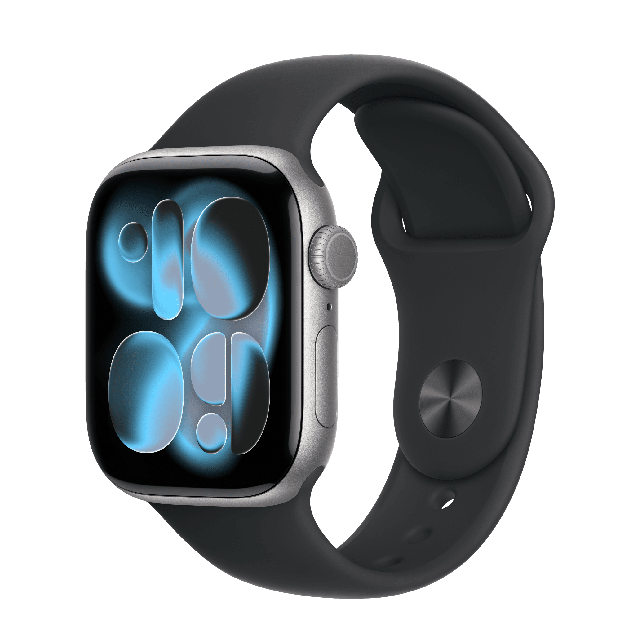Умные часы Apple Watch Series 11 42 мм GPS — цвет: серый космос, ремешок Sport Band, чёрный, M/L