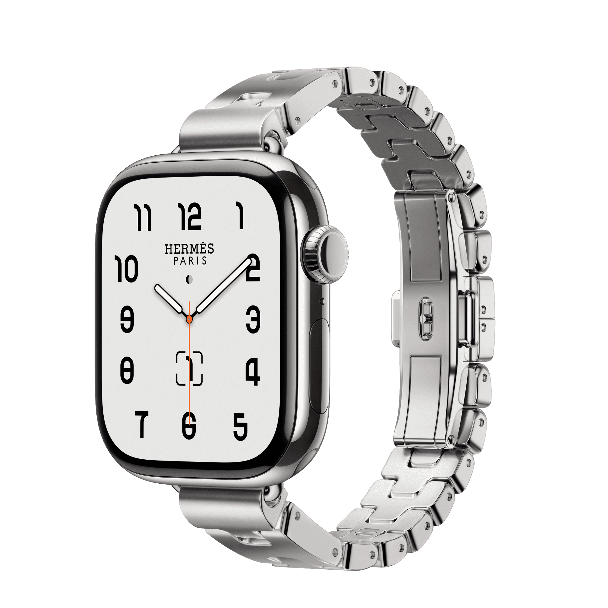 Умные часы Apple Watch Hermès Series 11 42 мм GPS + Cellular — цвет: серебристый, браслет Hermès Grand H Fin, сатинированный серебристый, Small