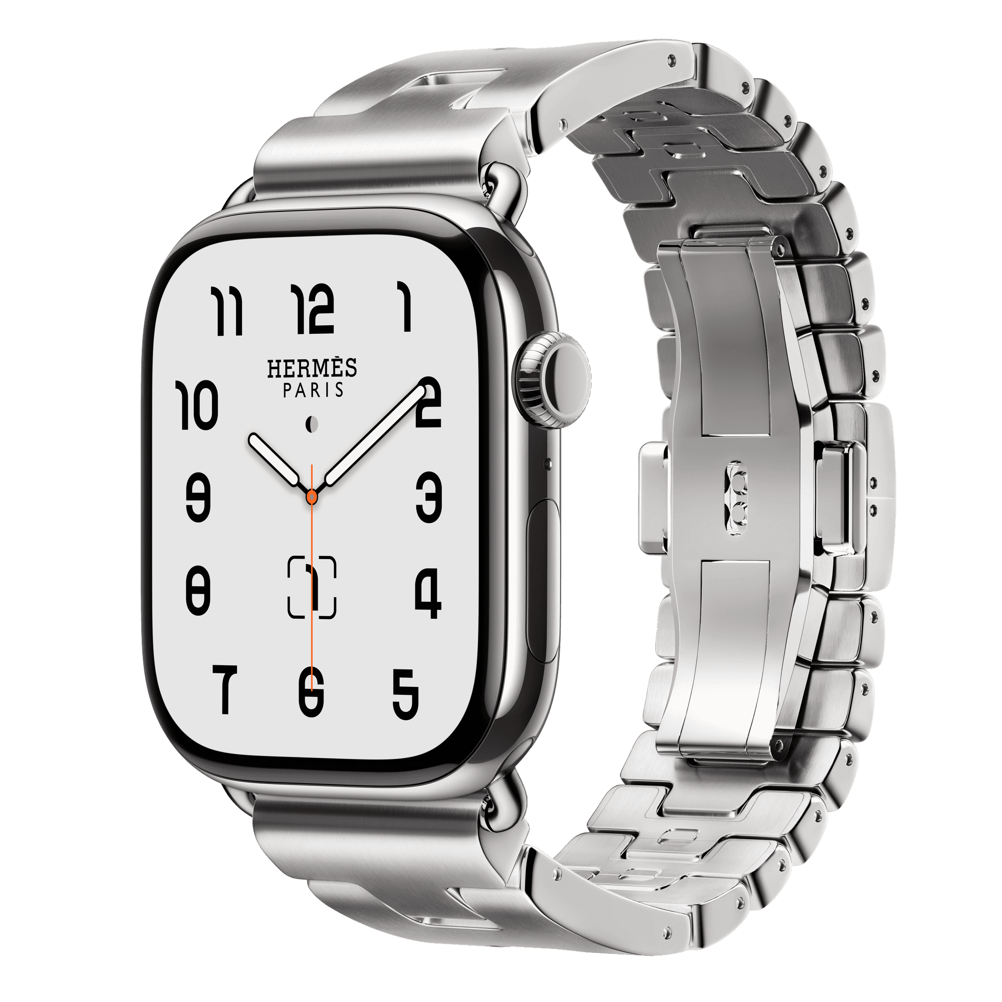 Умные часы Apple Watch Hermès Series 11 46 мм GPS + Cellular — цвет: серебристый, браслет Hermès Grand H, сатинированный серебристый, Small
