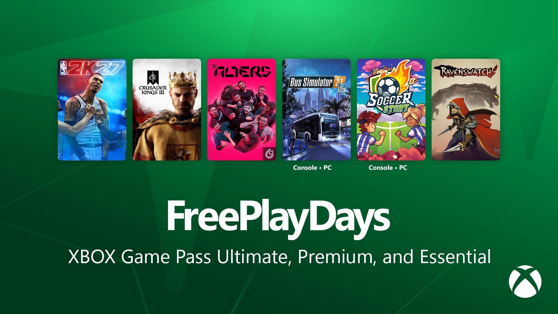 Официальная подборка Xbox Free Play Days на 15–18 октября 2026 года Источник: https://news.xbox.com/en-us/2026/10/15/free-play-days-10-15-2026/