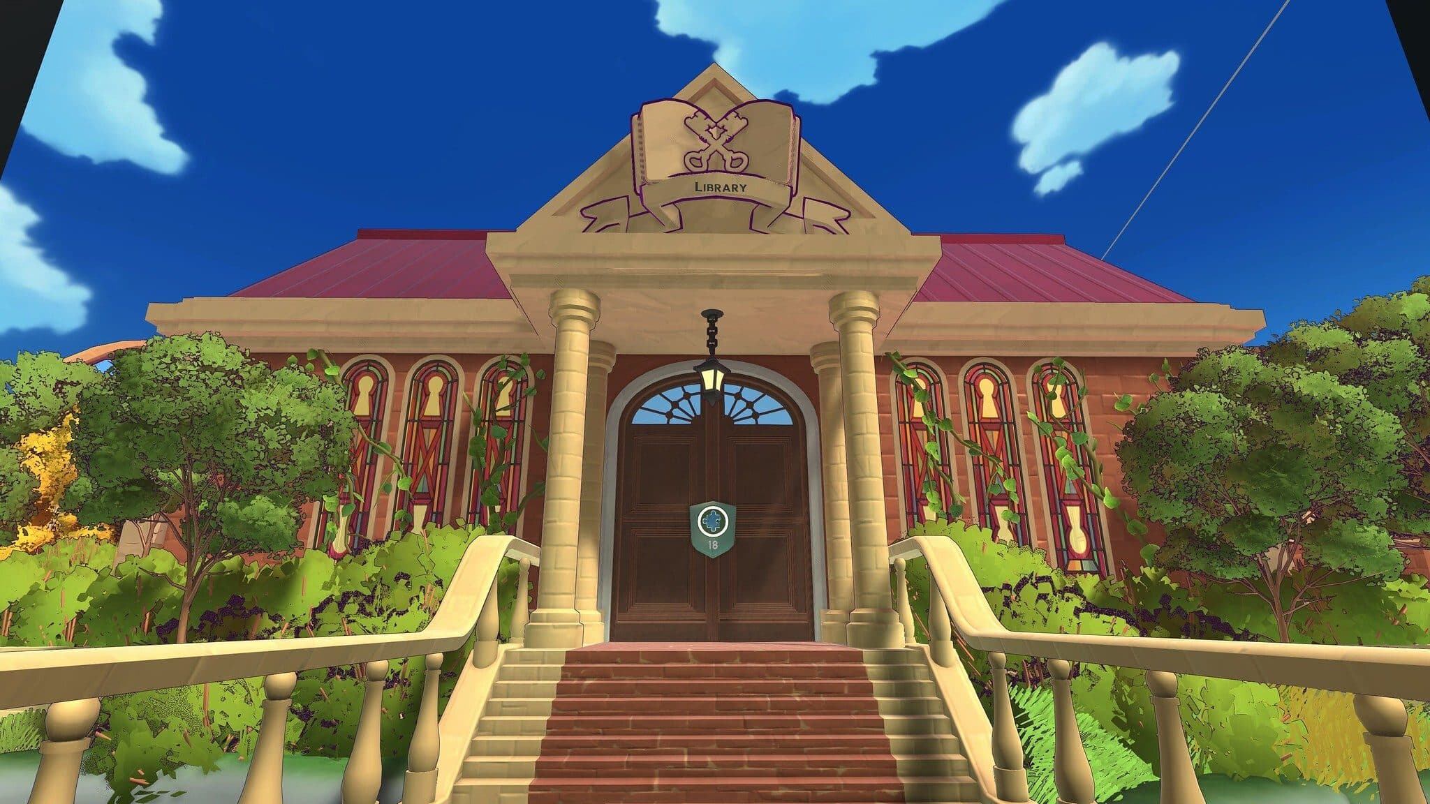 Библиотека в кампусе Escape Academy 2 — официальный скриншот Источник: https://blog.playstation.com/2026/10/13/escape-academy-2-back-2-school-comes-to-ps5-on-november-5/