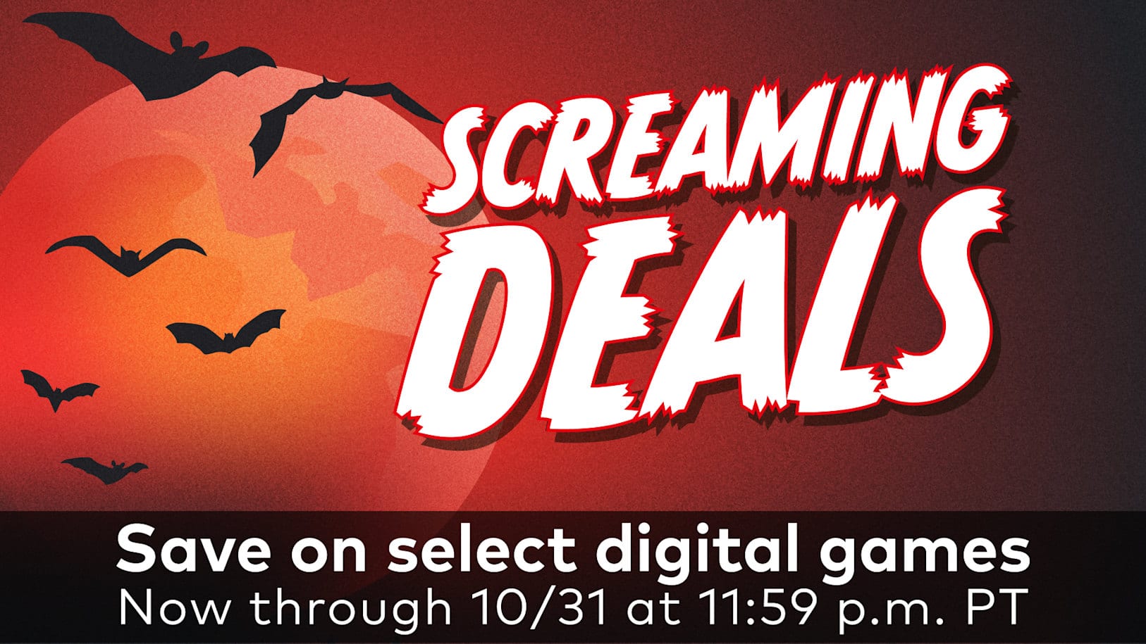 Официальный баннер Nintendo Screaming Deals со сроком до 31 октября 23:59 PT