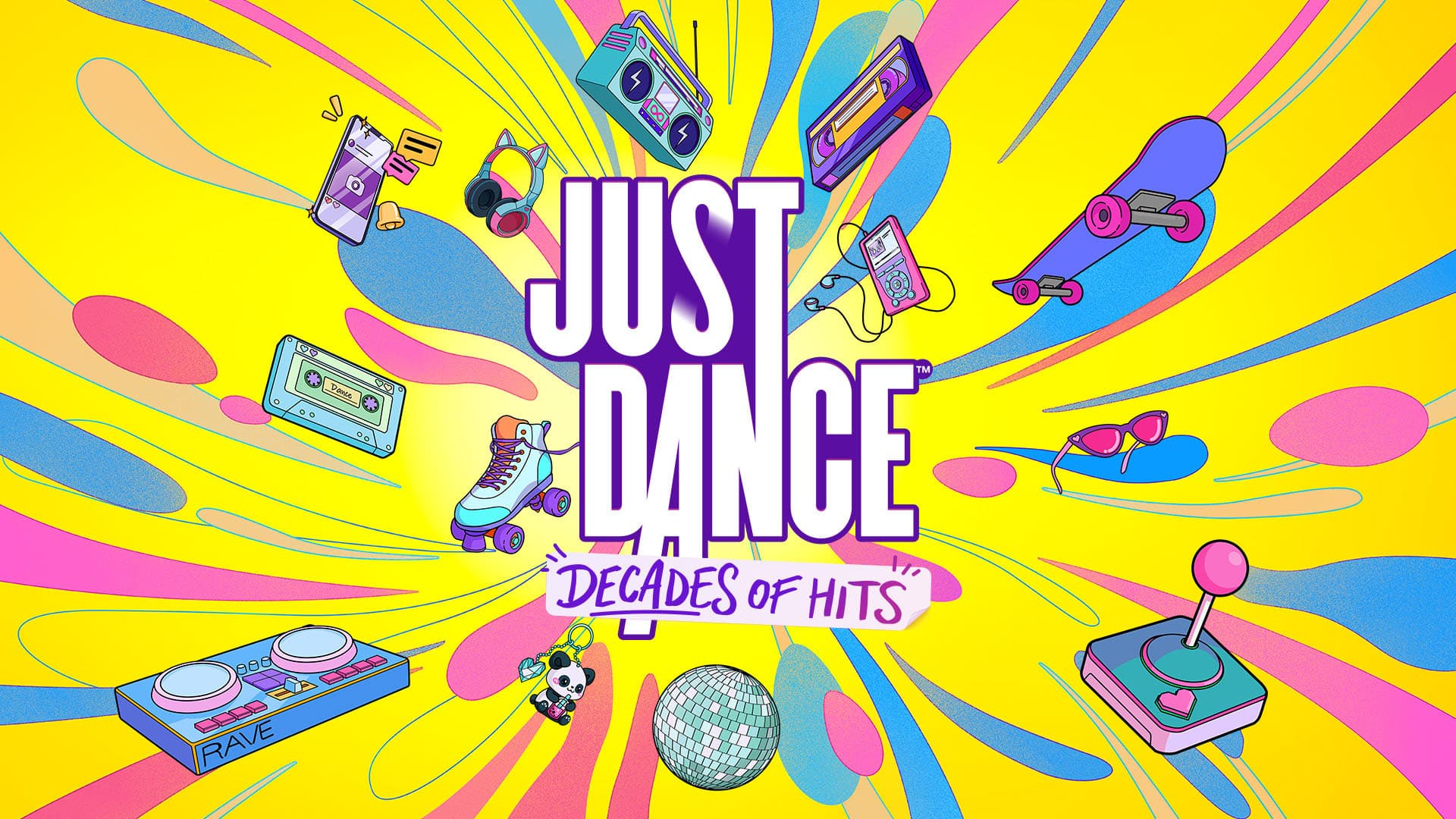 Официальная иллюстрация Just Dance: Decades of Hits с кассетами, роликами и диско-шаром Источник: https://news.xbox.com/en-us/2026/10/13/just-dance-decades-of-hits-choreography/