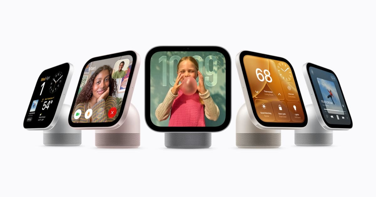 Линейка настольных экранов Apple HomeView на официальном изображении Apple