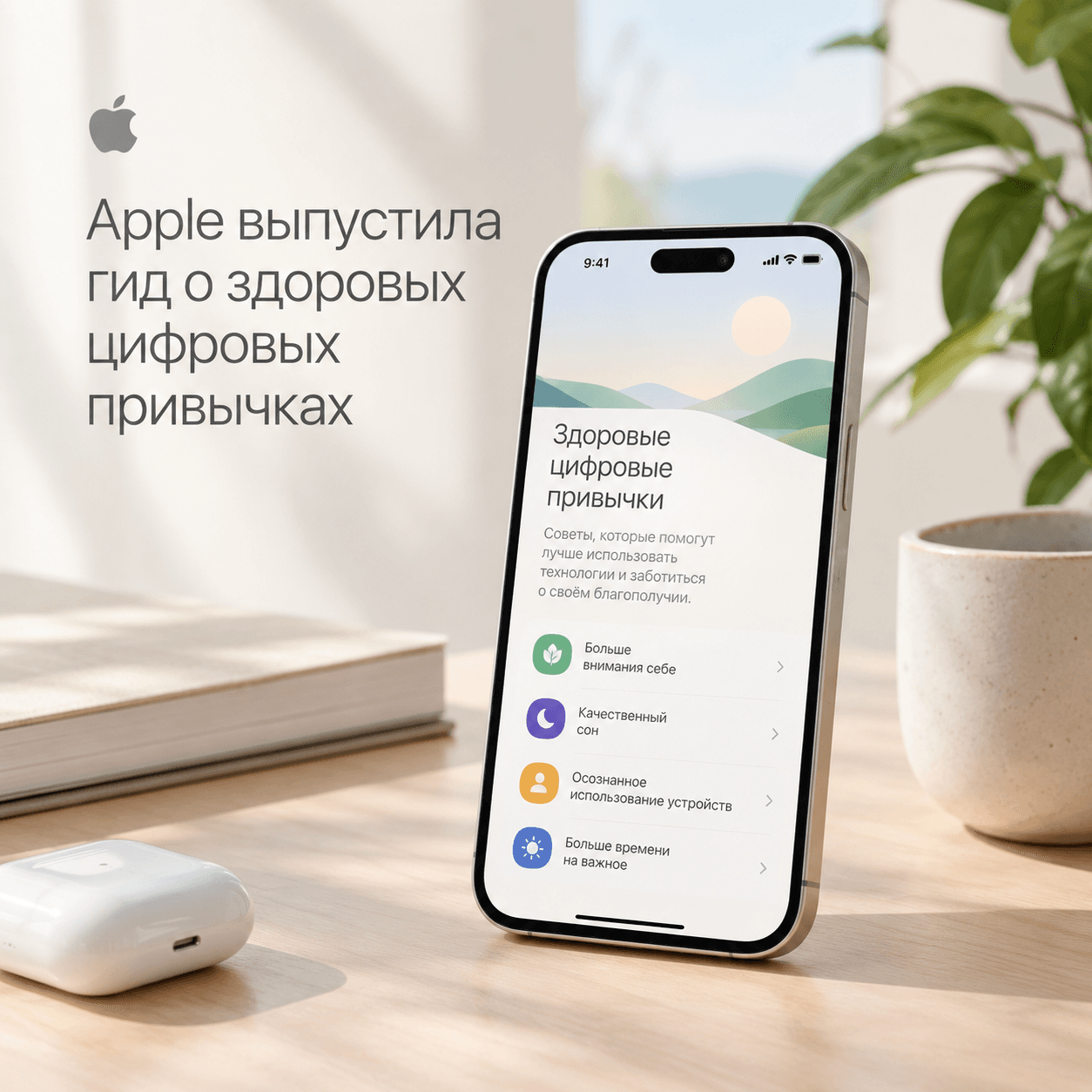 Apple выпустила гид о здоровых цифровых привычках