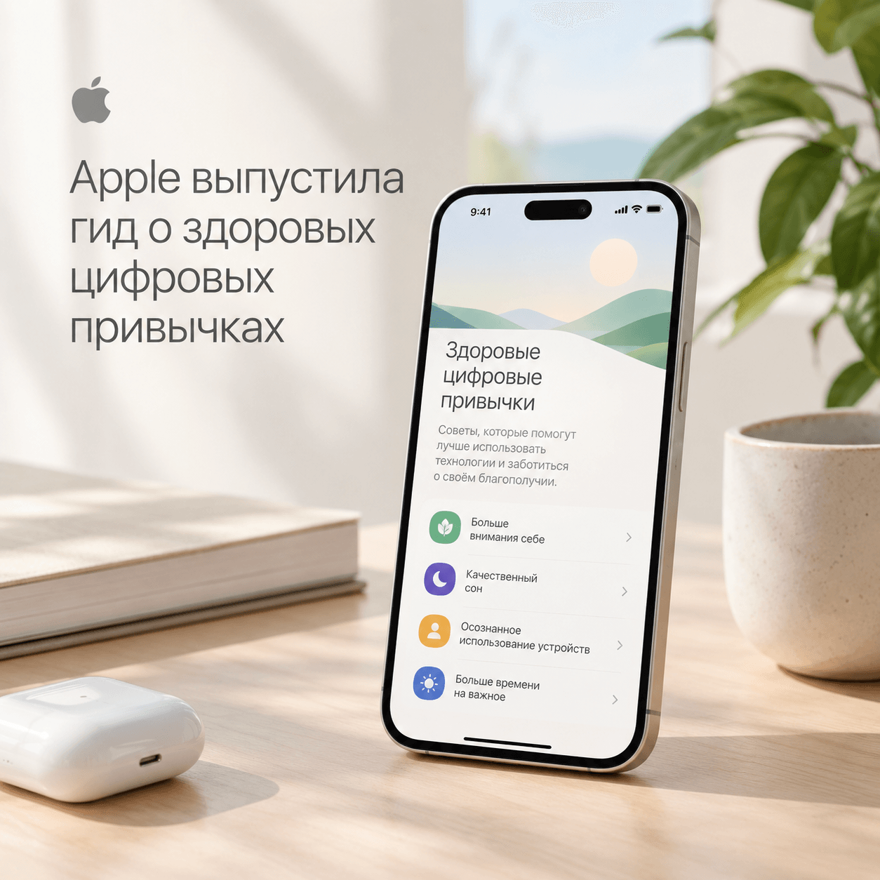 Apple выпустила гид о здоровых цифровых привычках