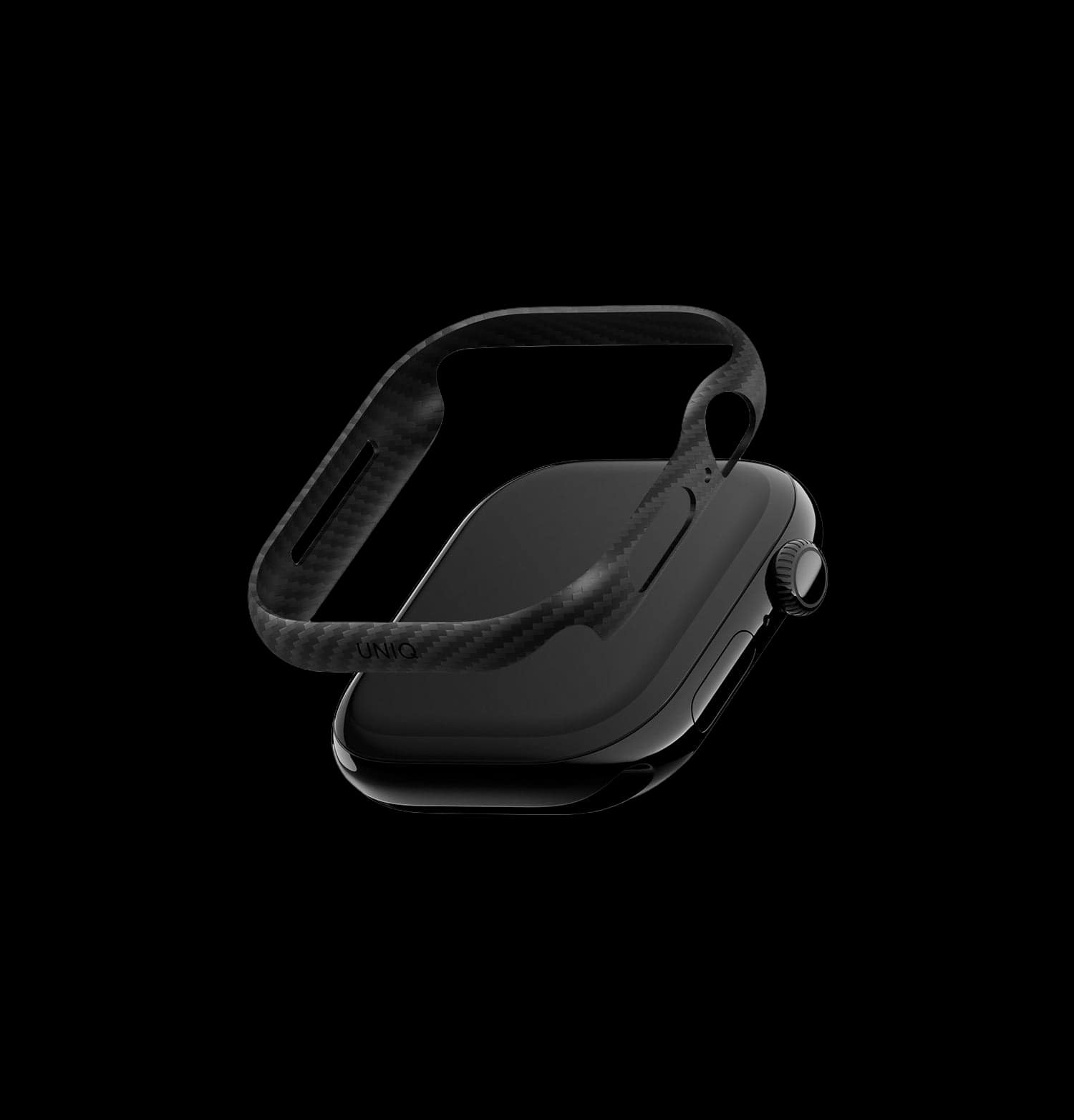 Чехол UNIQ KEVA VERGE для Apple Watch Series 11 42 мм, чёрный (Carbon Black)
