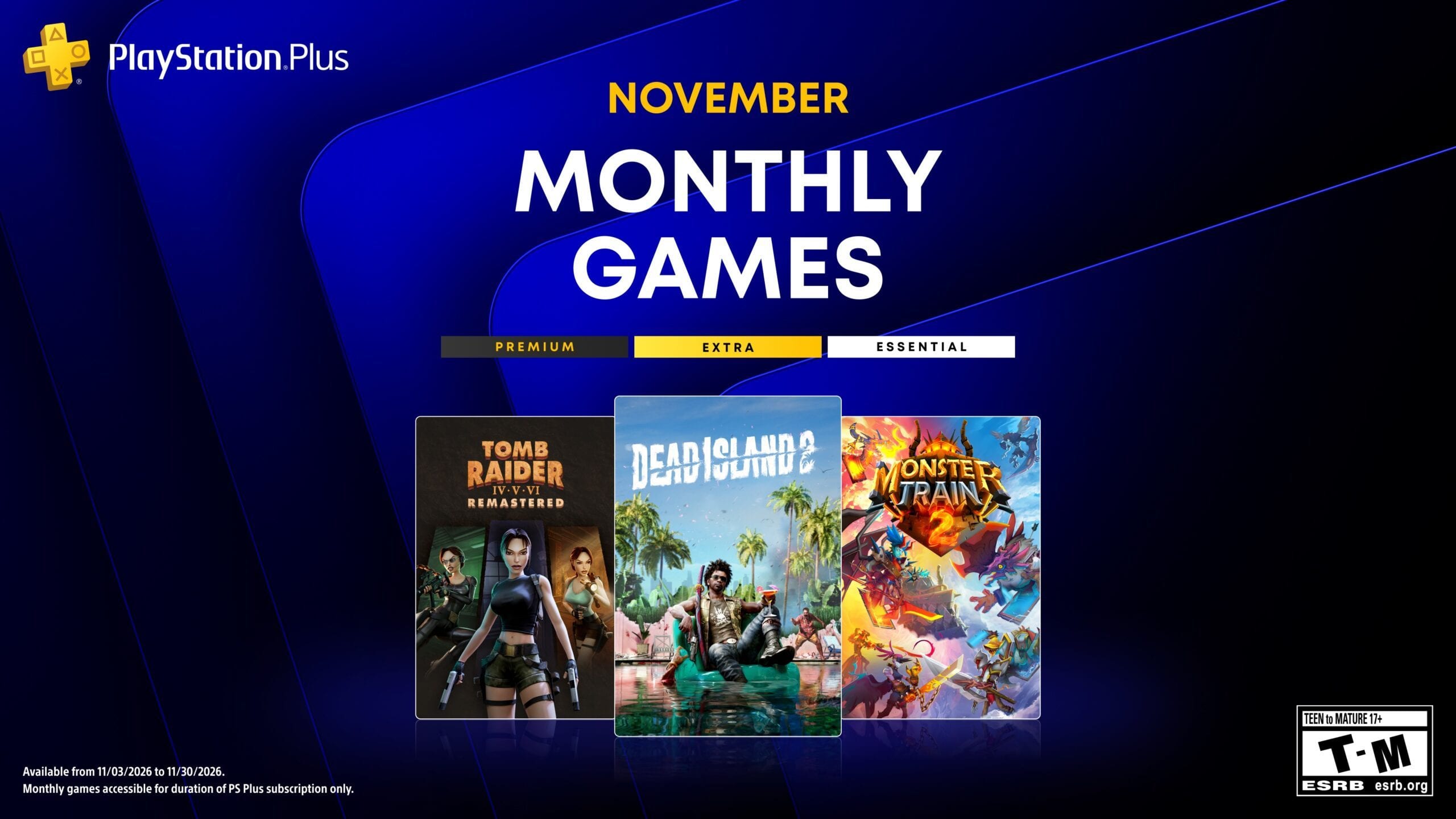 Официальная обложка ноябрьской подборки PlayStation Plus. Источник: PlayStation Blog.
